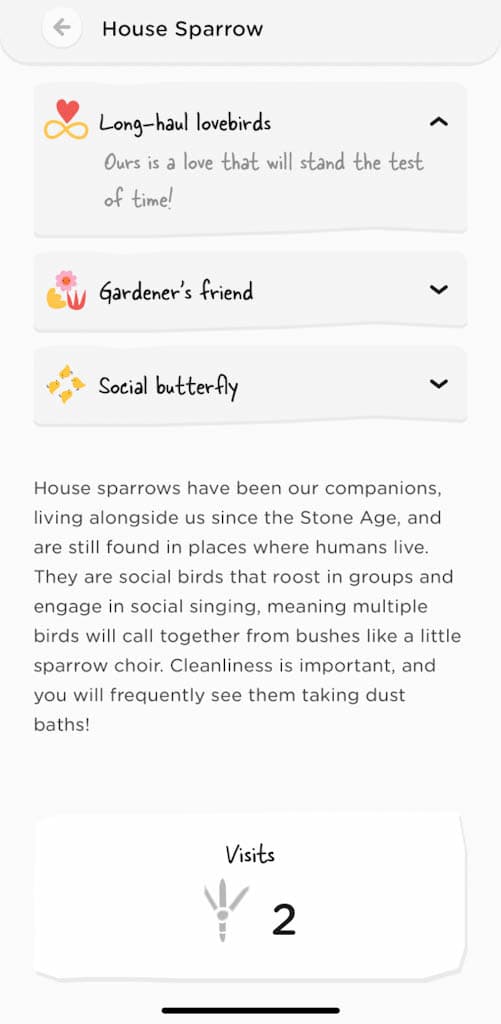 Facts, history, and total visits of the House Sparrow
