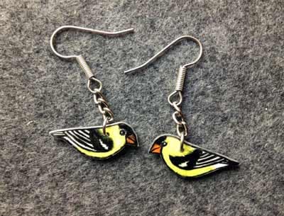 Goldfinch Bird Earrings