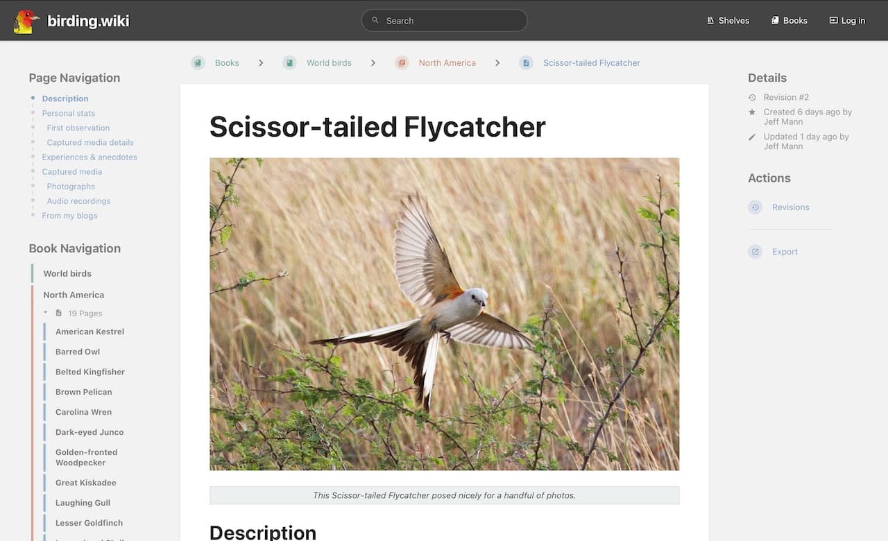 Introducing my personal birdwatching wiki, birding.wiki