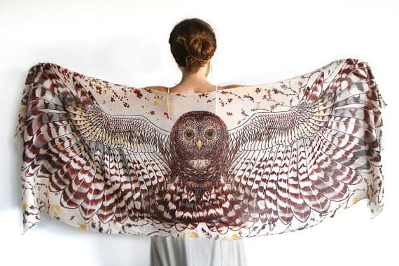 Owl Wings Scarf Shawl