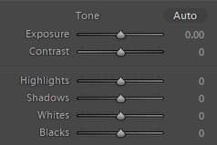 exposure and contrast settings