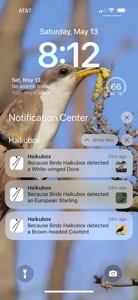 The morning arrivals notifications on lockscreen