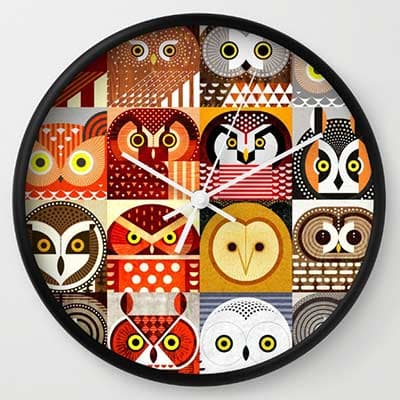 Geometric Owl Wall Clock