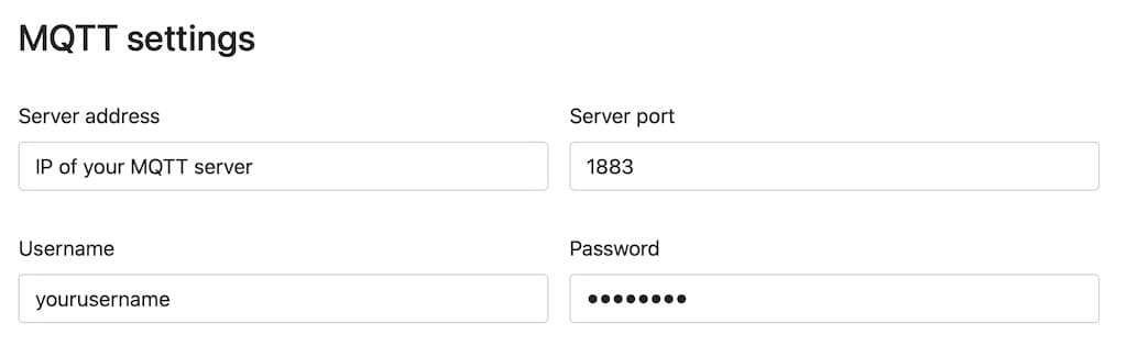 Enter your MQTT server info and save the settings.