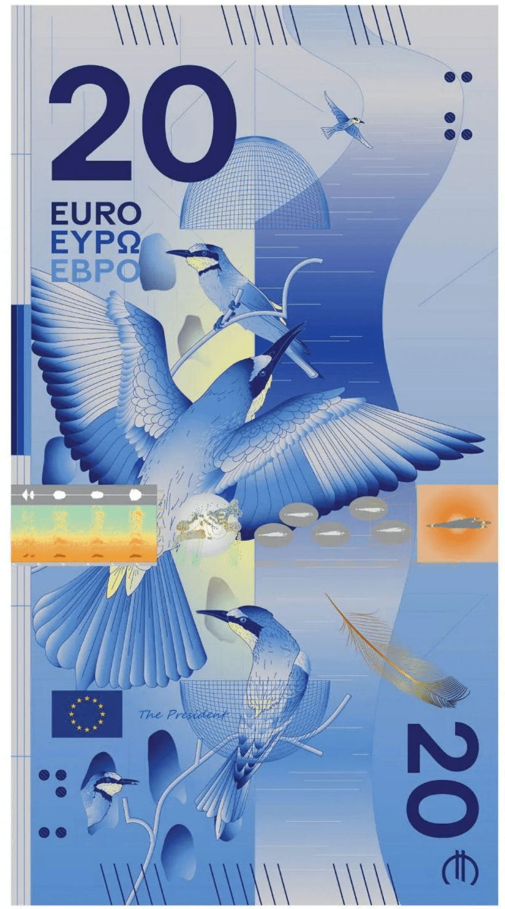 european bee-eater ui bank note design