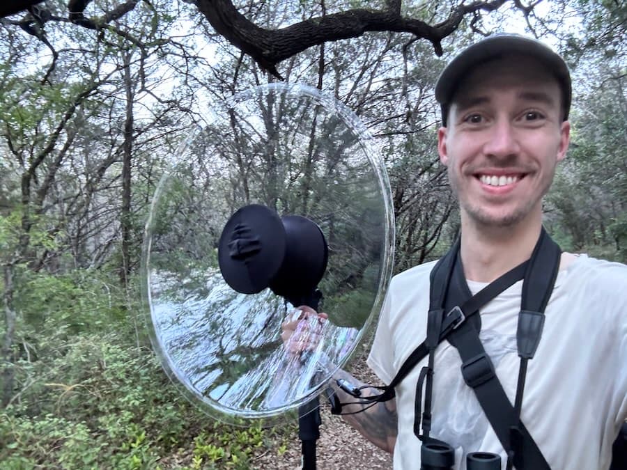 jeff with parabolic microphone