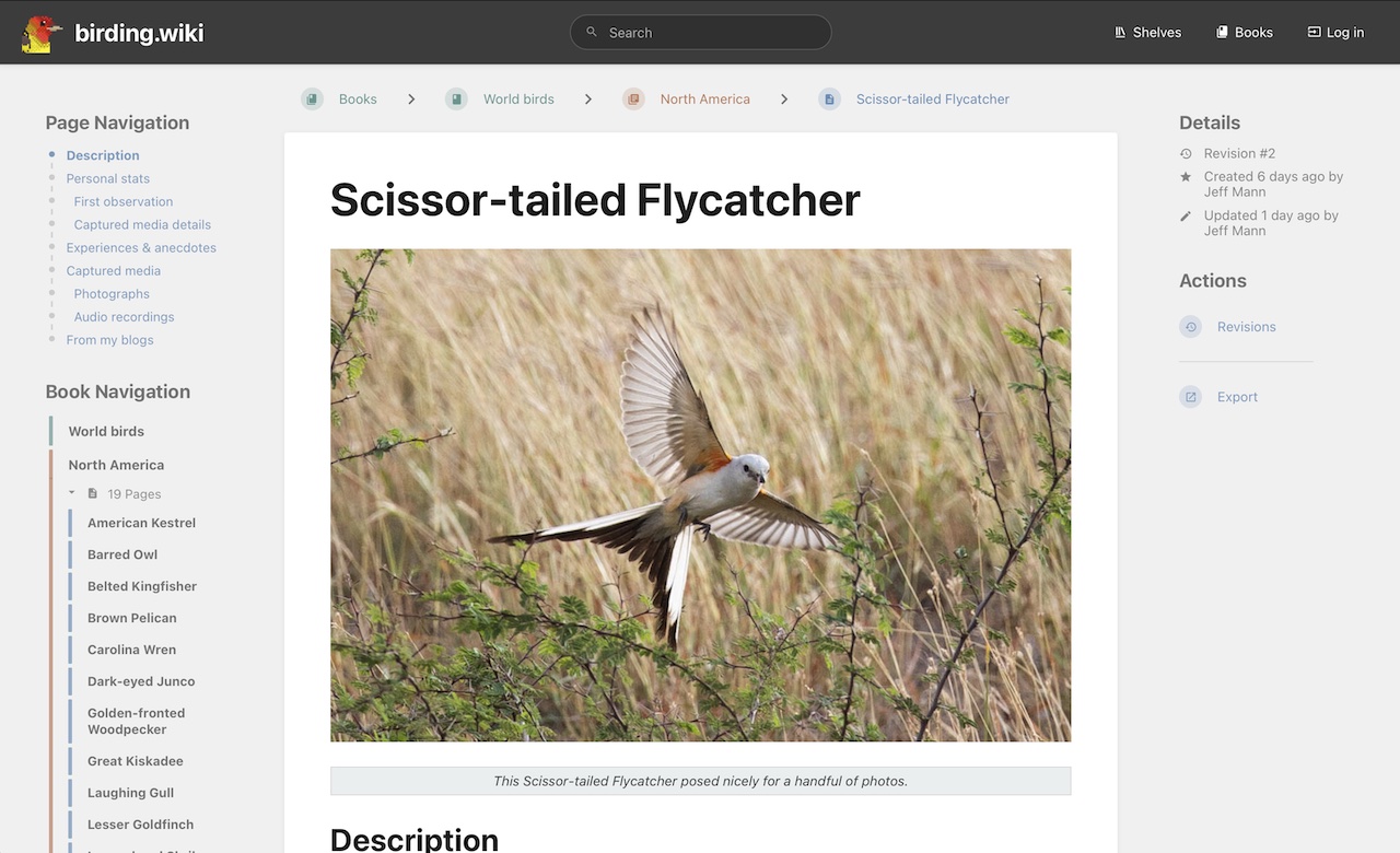 Introducing my personal birdwatching wiki, birding.wiki