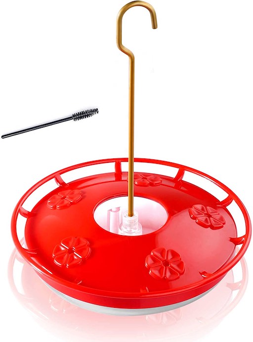 Dish-shaped hummingbird feeders are the easiest to clean