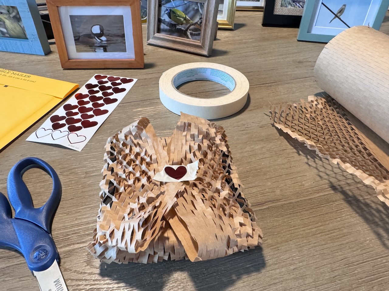 Honeycomb paper is so satisfying to stretch around the frames. ASMR realness.