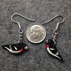 rose-breasted grosbeak earrings