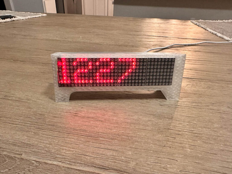 MQTT dot matrix bird counter