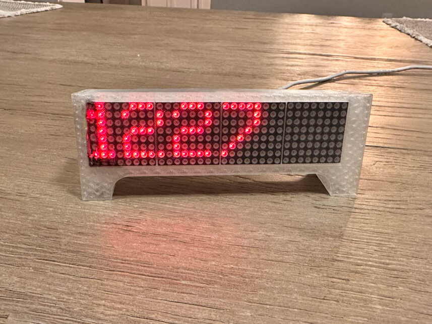 MQTT dot matrix bird counter