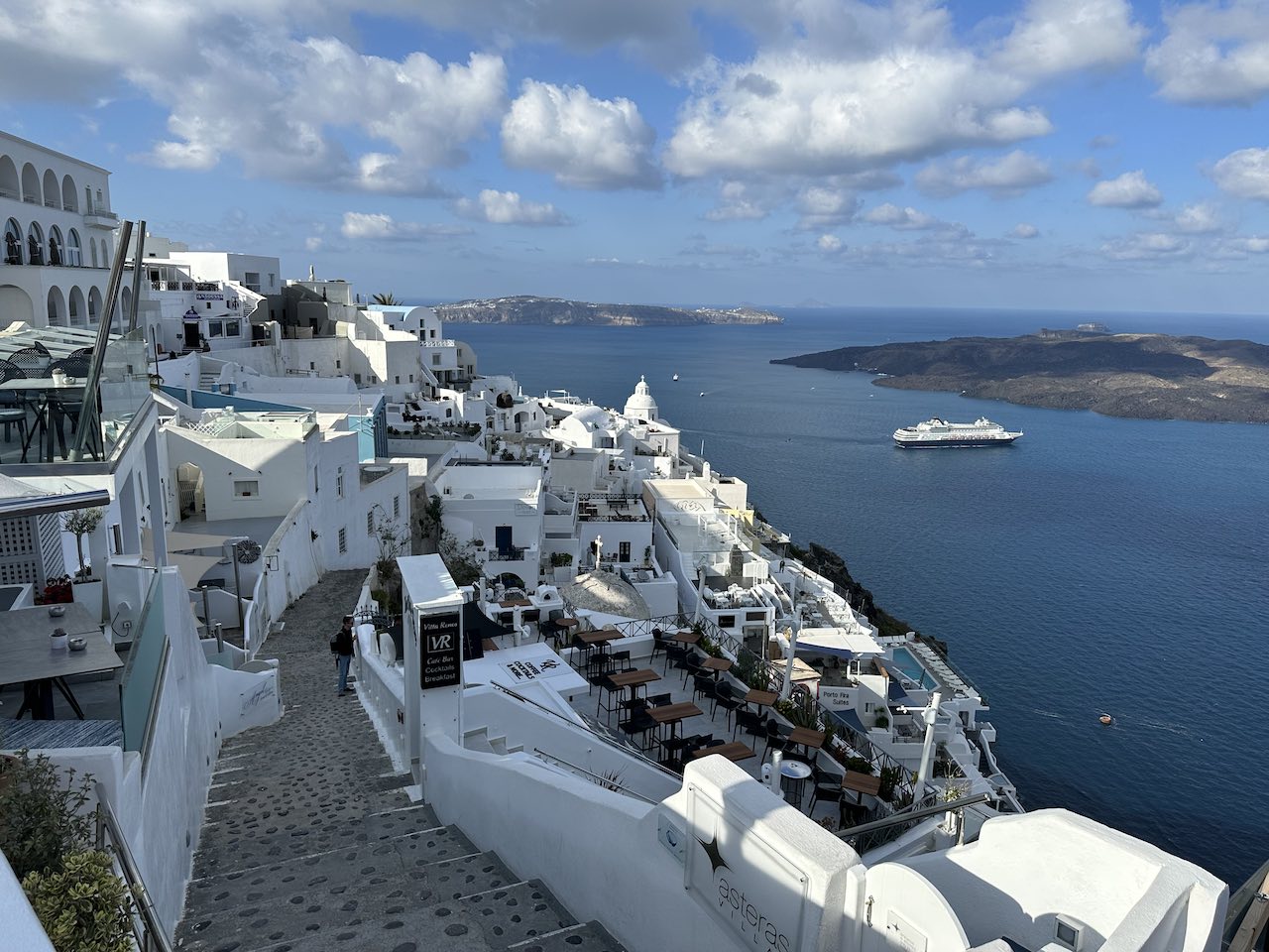 a view of Santorini greece