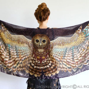 owl wings bird scarf