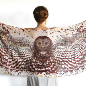 brown owl scarf shawl