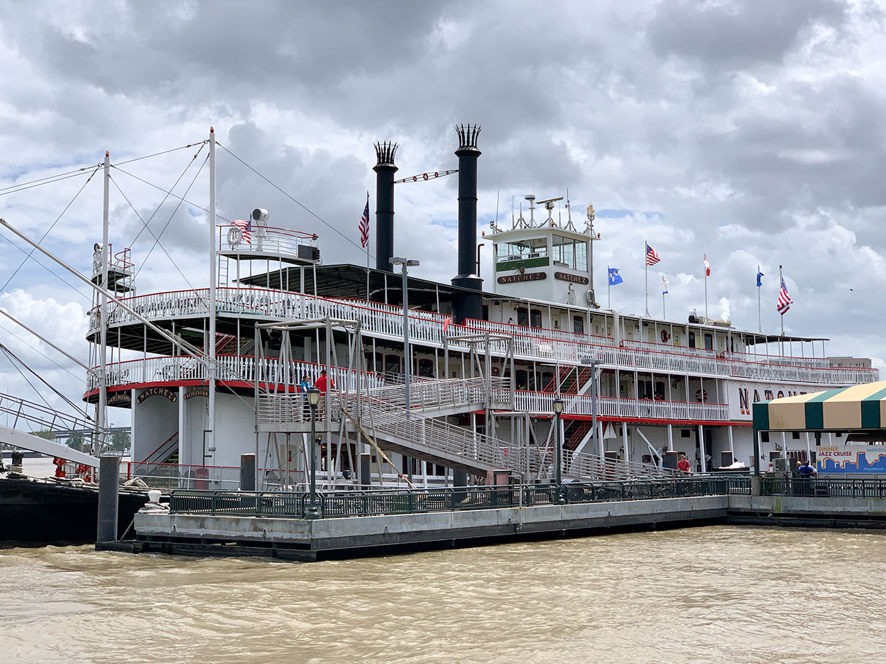 sideview of the steamboat natchez