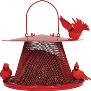 red cardinal bird feeder