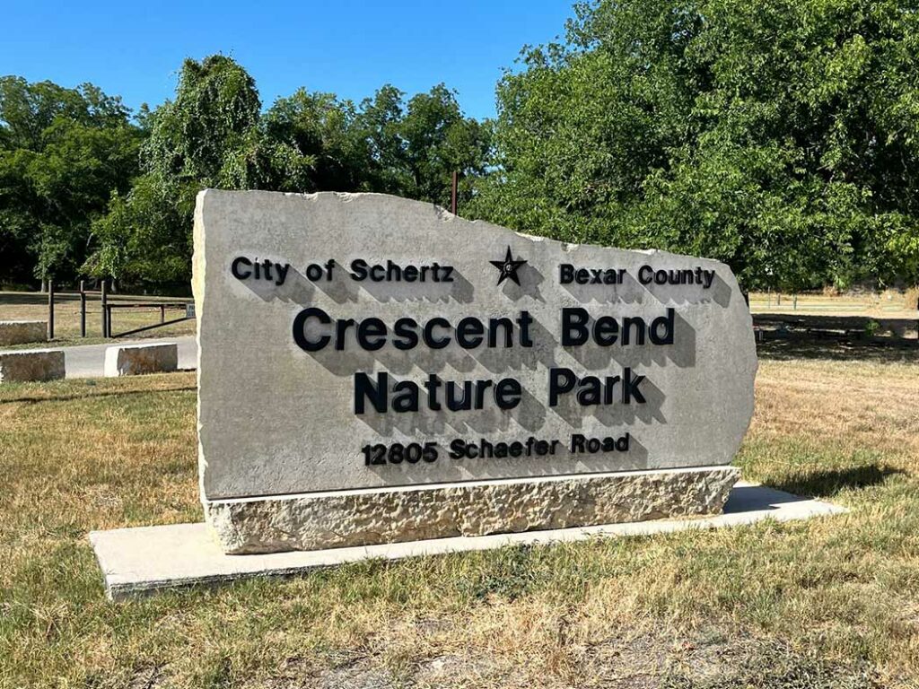 crescent bend nature park sign