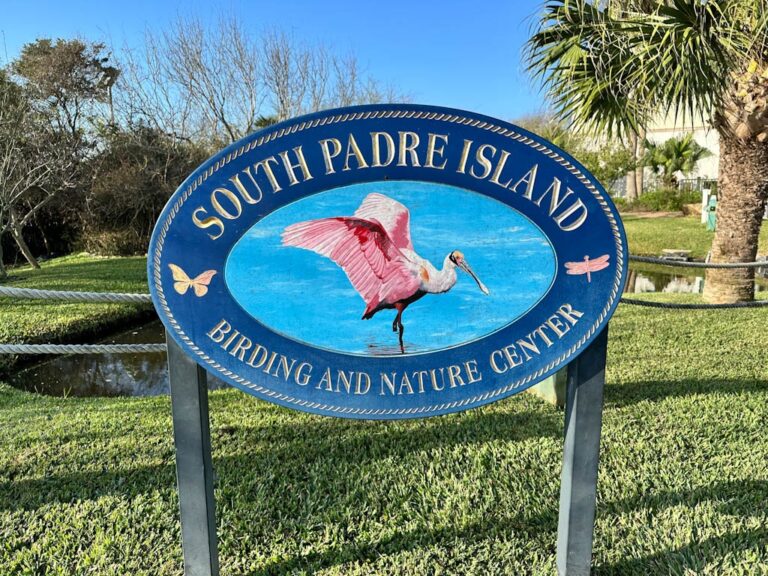 south padre island birding and nature center sign