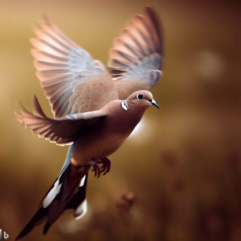 mourning dove in flight Bing OpenAI generated