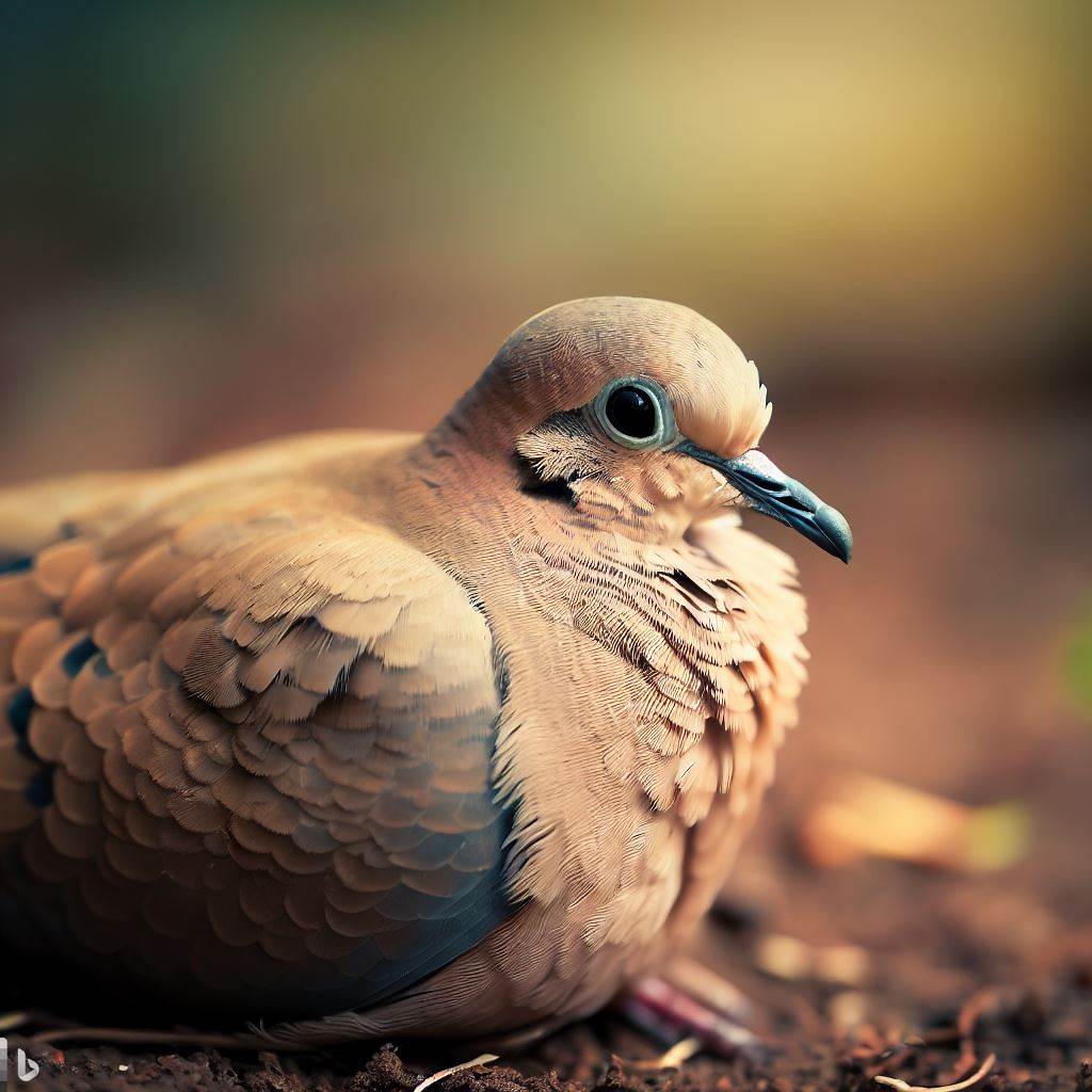 ai-generated mourning dove on ground