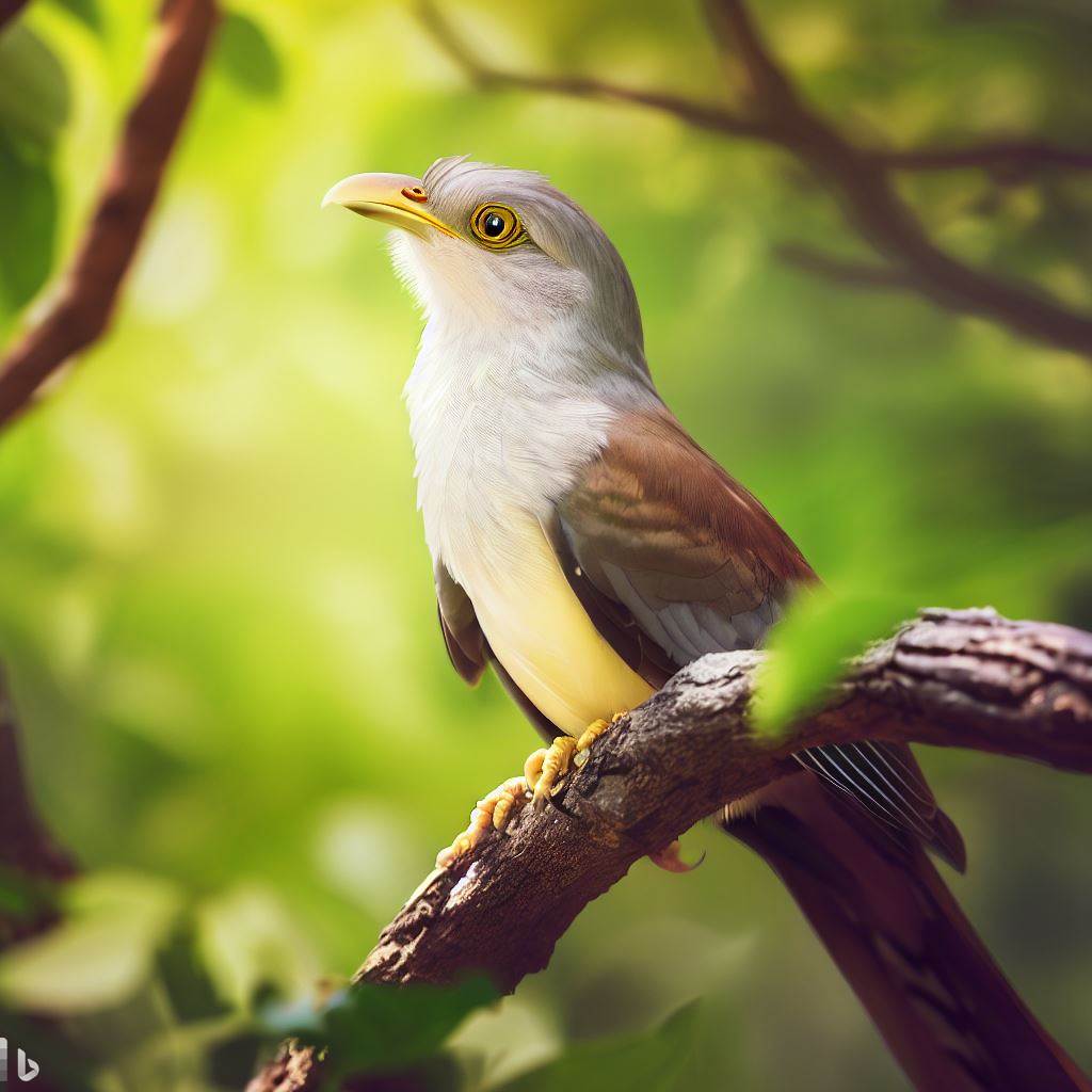 ai-generated yellow-billed cuckoo in tree